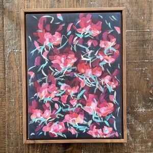 Floral Art Print with Wooden Frame